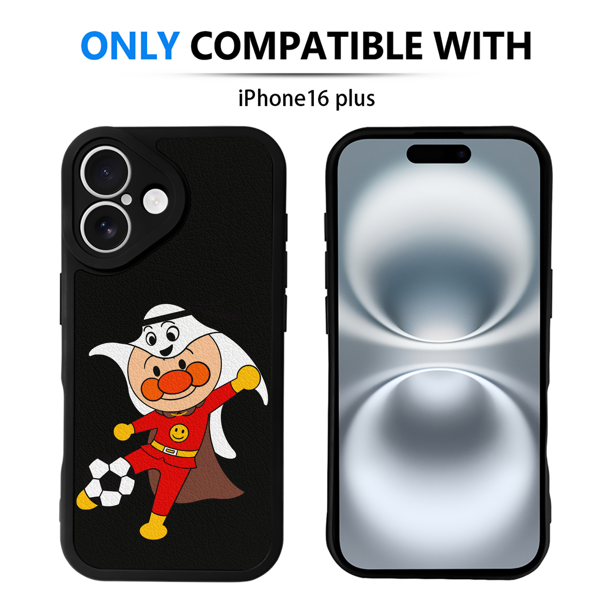 （画像用） アンパンマン Anpanman 【iPhone 16シリーズ対応】シリコンスマホケース（レザー調） 材質：シリコン